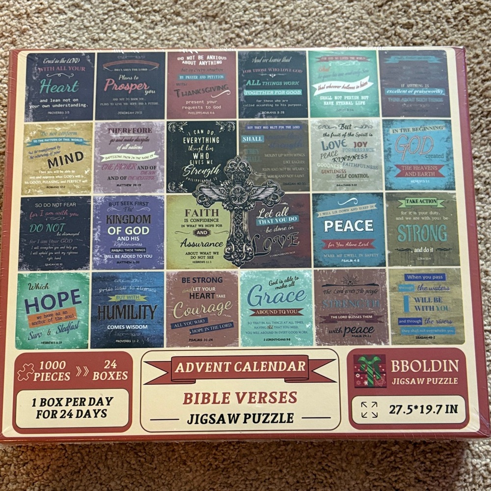 Advent Calendar Bible Verses Jigsaw Puzzle - Multicolor